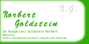 norbert goldstein business card